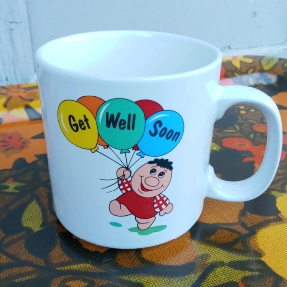 VINTAGE COFFEE MUG GET WELL SOON RUSS